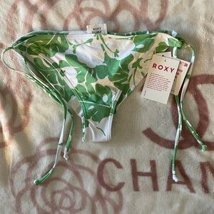Roxy Green and White One Piece Swimsuit